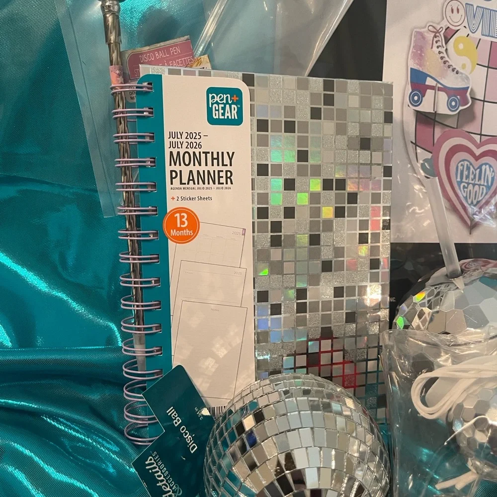 Silver Disco Ball Party Set 12 Piece Bundle